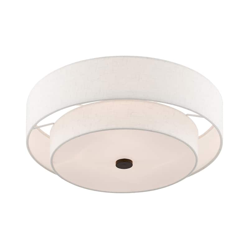 Livex Lighting Claremont 4 Light 18" Wide Semi-Flush Drum Ceiling