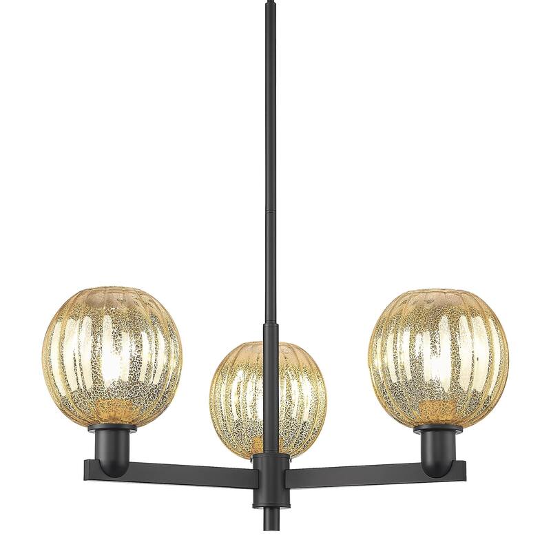 Innovations Lighting 716-3CR-12-18 Preston Chandelier Preston 3 Light - Matte Black / Mercury