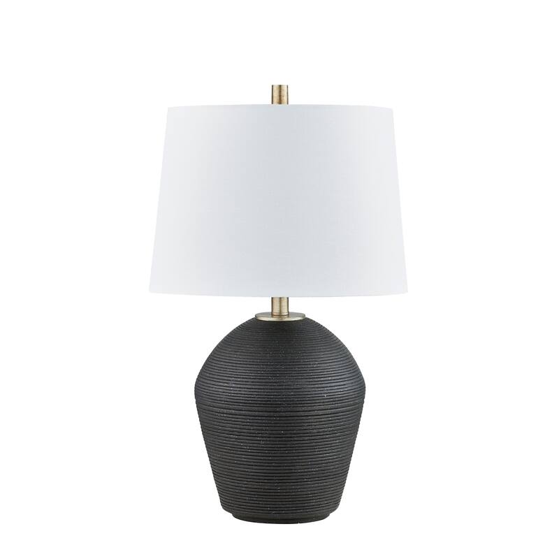 Tricia 25" Table Lamp with Linen Shade, Black (Set of 2)