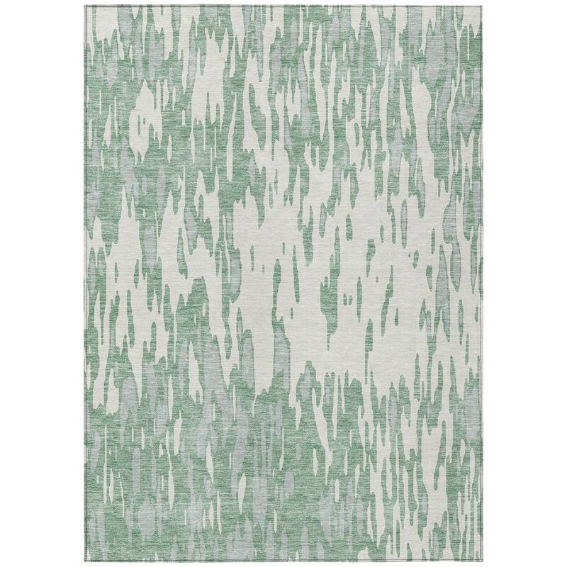 Machine Washable Indoor/ Outdoor Abstract Chantille Rug