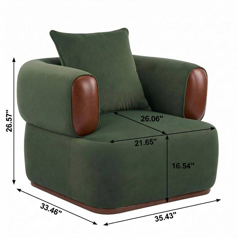 Christopher Knight Home Elyndor Velvet and PU Lounge Chair with Wrap-Around Backrest