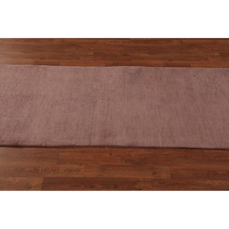 Gabbeh Modern Runner Rug Hand-Knotted Wool Carpet - 2'8" x 9'6"