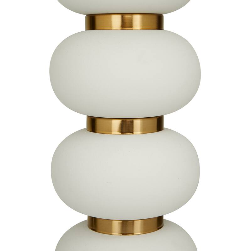 Metal Orbs Style Base Table Lamp with Drum Shade - White or Black - CosmoLiving by Cosmopolitan
