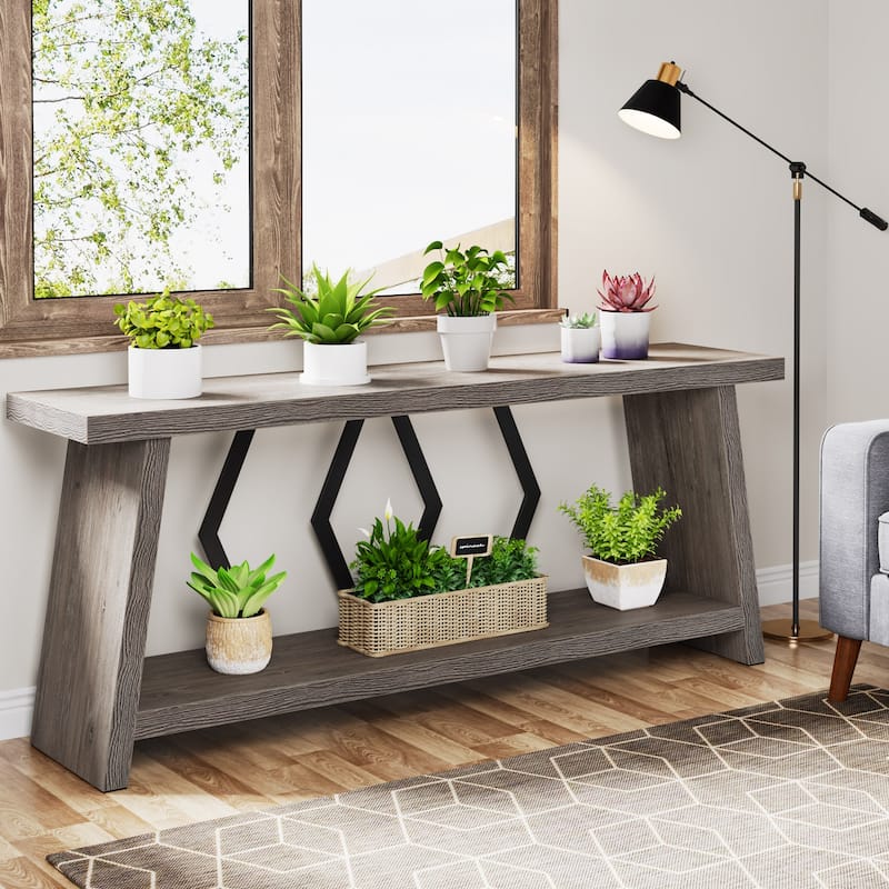 70.86-inch Wood Sofa Console Accent Table for Entryway