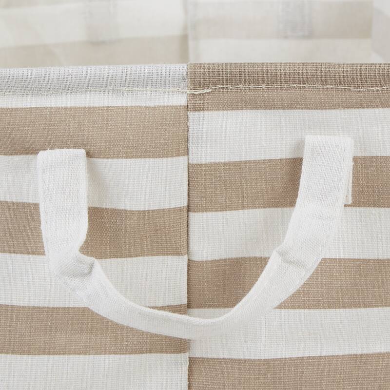 Cotton Polyester Laundry Bin Stripe Rectangle (Set of 2)