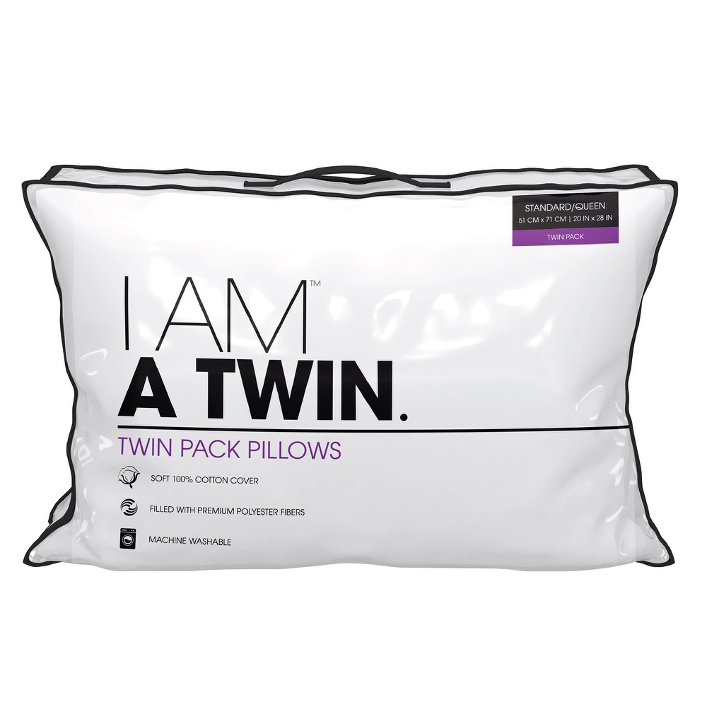 I AM A Twin Side Sleeper Firm Support Hypoallergenic Pillow - White
