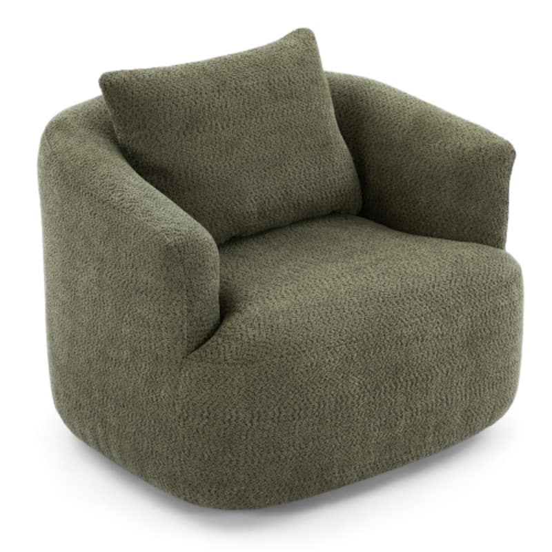 360° Swivel Accent Chair with Throw Pillow by Harper&Bright Designs