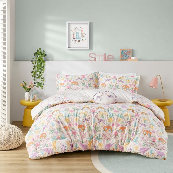 Urban Habitat Kids Thea Floral Reversible Cotton Comforter Set with Throw Pillow On Sale Bed Bath Beyond 40370632