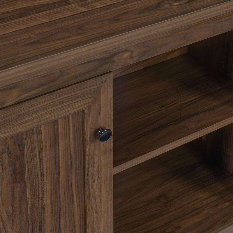 72 Inch Sideboard with Storage Cabinets, Minimalist TV Stand for Living Room, Entryway & Pantry, Dark Walnut