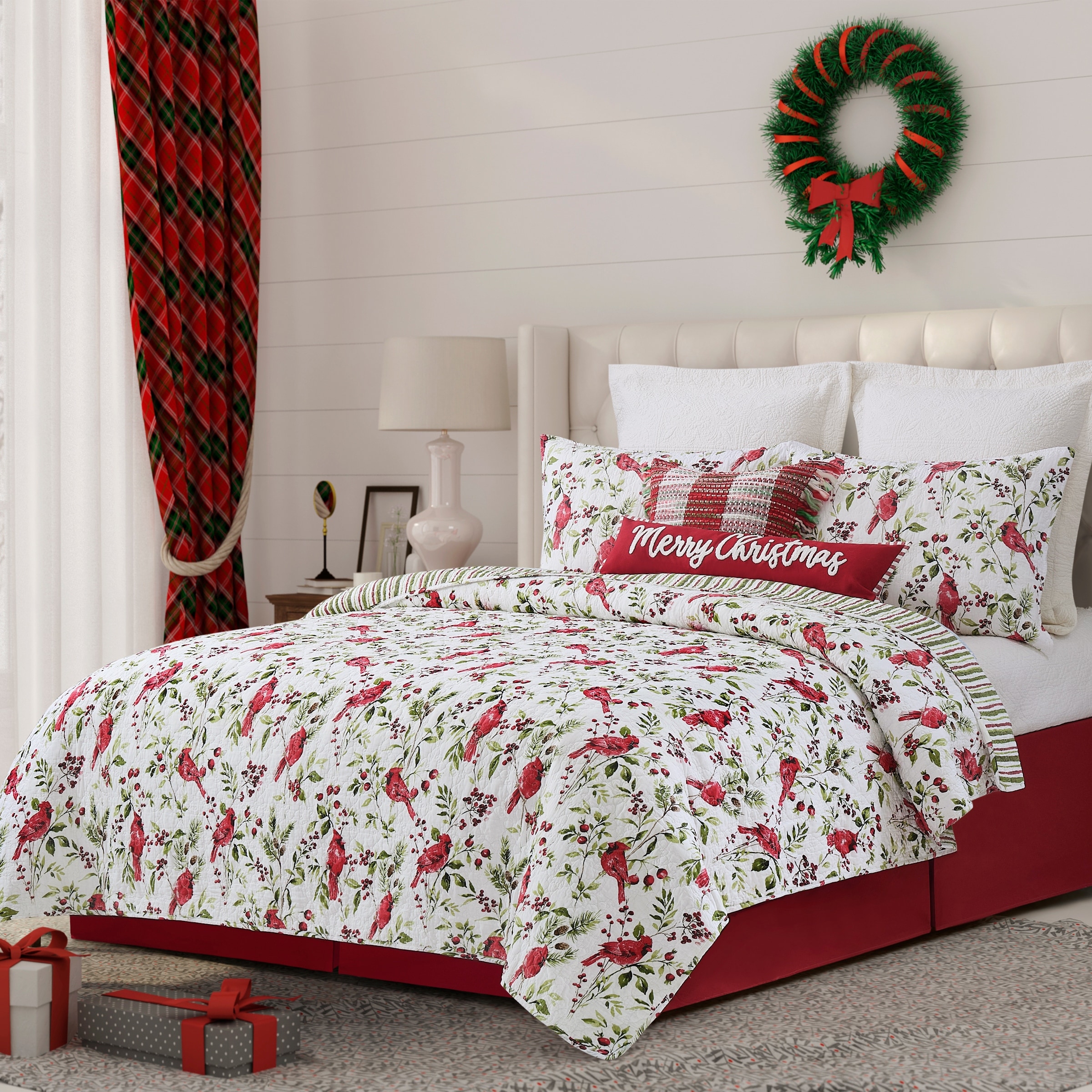 Rosalind Cardinal Reversible Quilt Bedding Set