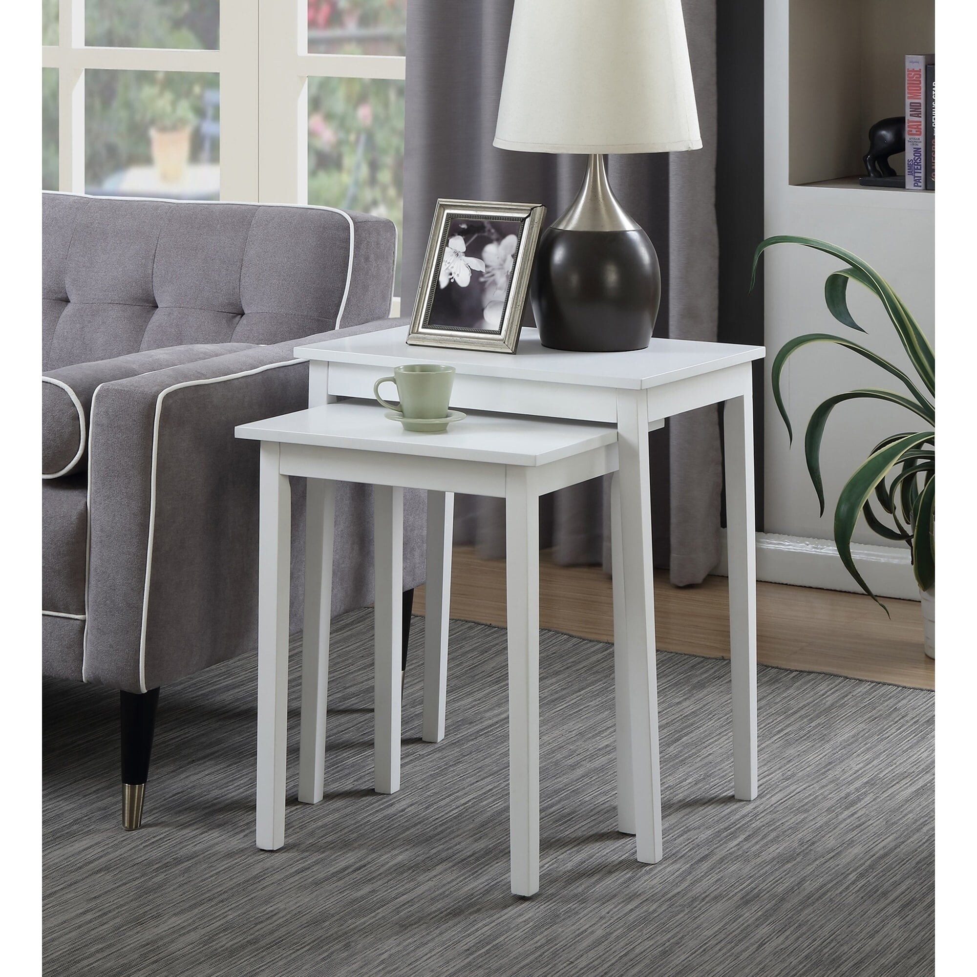 Versatile Nesting End Table Set with Multiple Finishes, 22-inch Width, Easy Assembly