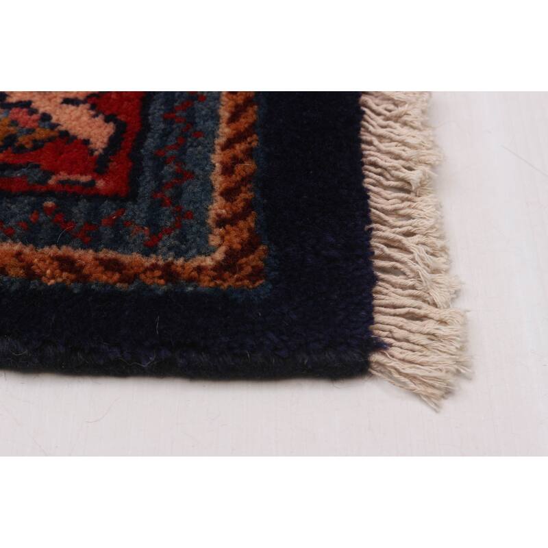 ECARPETGALLERY Hand-knotted Andelz Navy Wool Rug - 4'3 x 10'3