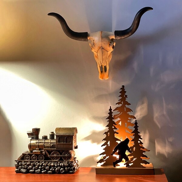 Zeckos Longhorn Steer Skull Resin Table Or Wall Statue With Stand
