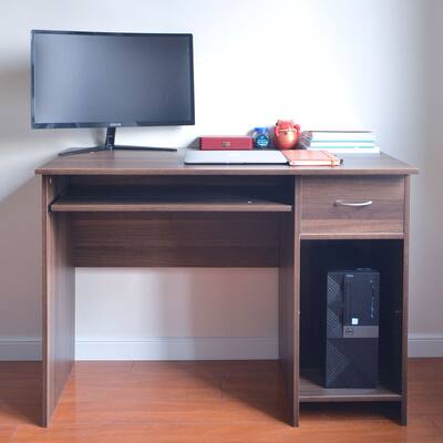 Royal Walnut Modern Computer Desk With Slide Rail