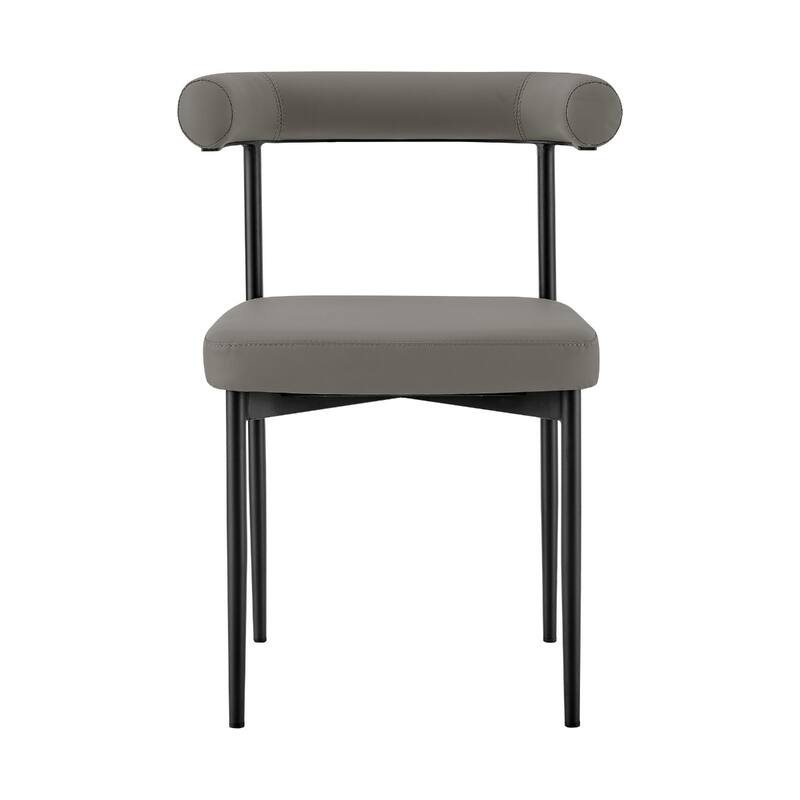 Set of 2 Upholstered Open Back Dining Chairs with Metal Legs - 20.50” x 23.50” x 30.50”