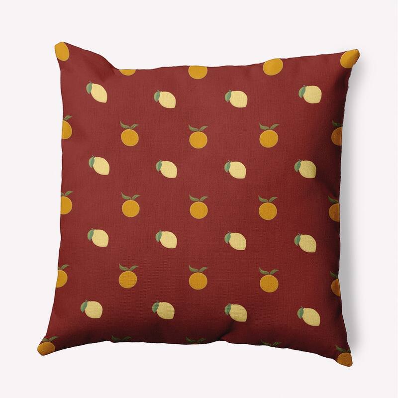 Oranges and Lemons Pattern Decorative Throw Pillow - 20" x 20" - Maple