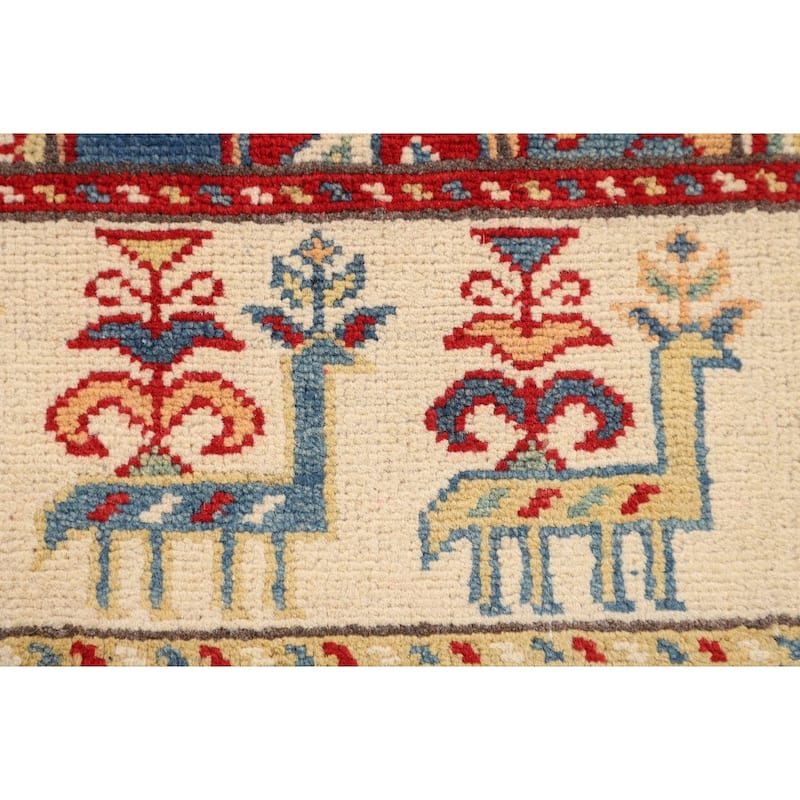 Animals Tribal Kazak Oriental Accent Rug Handmade Wool Carpet - 2'9" x 4'0"
