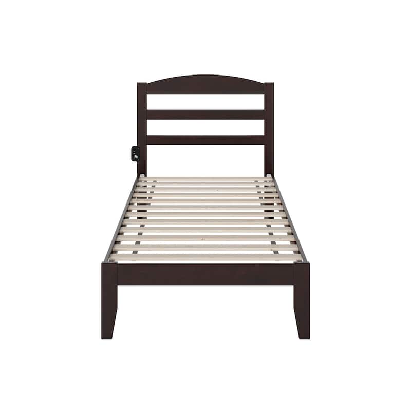 Warren Solid Wood Platform Bed with Attachable USB Charger