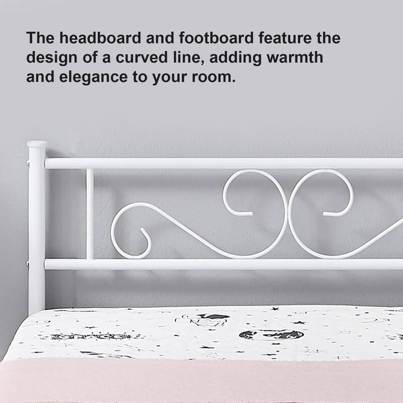 Javlergo Modern Metal Platform Bed Frame with Headboard and Footboard