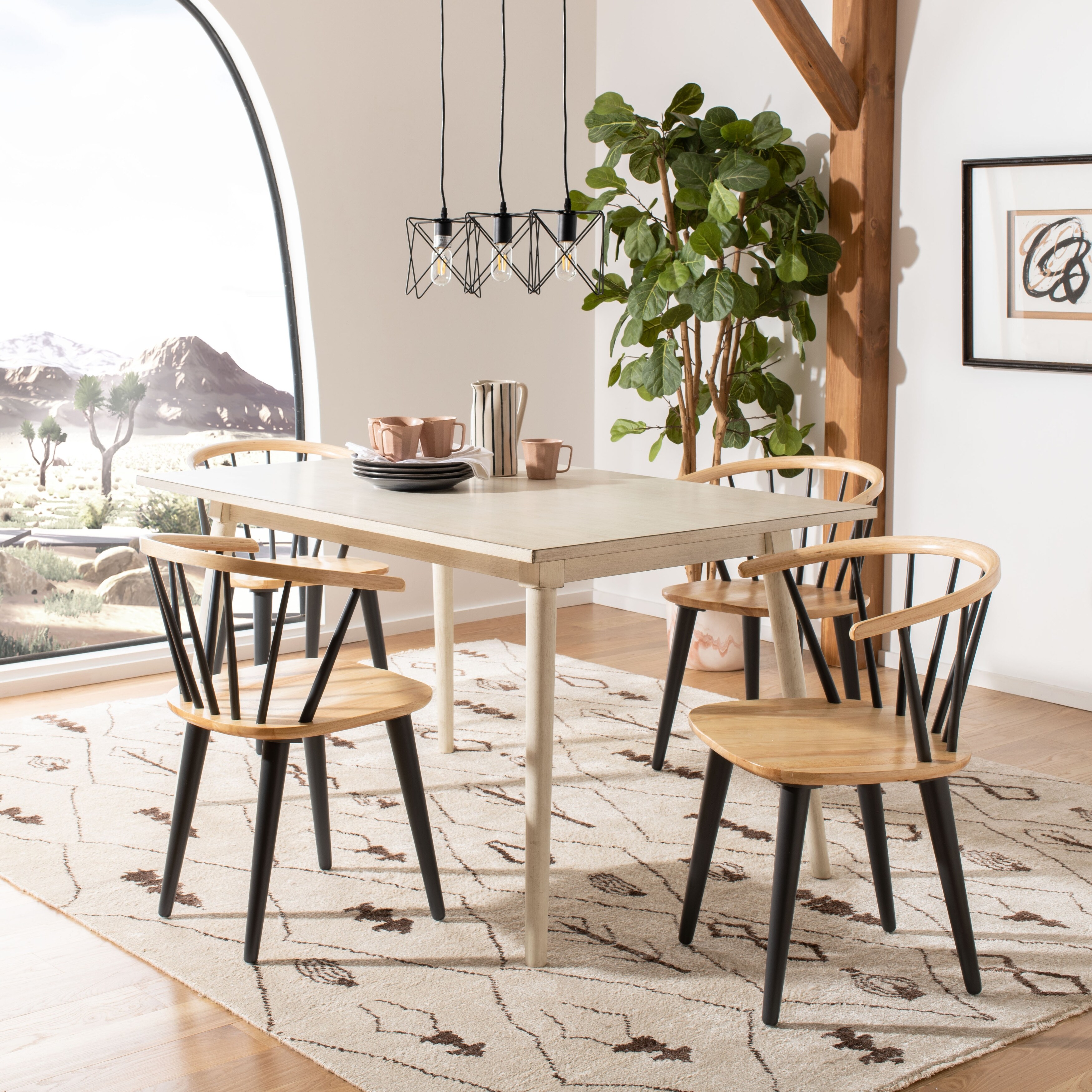 Safavieh country classic dining burris black dining best sale chairs