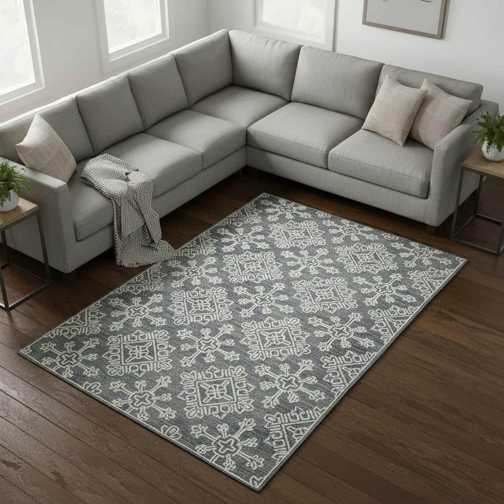 HomeRoots Geometric Transitional Rectangle Area Rug - 132.00 in. x 96.00 in. x 0.40 in.