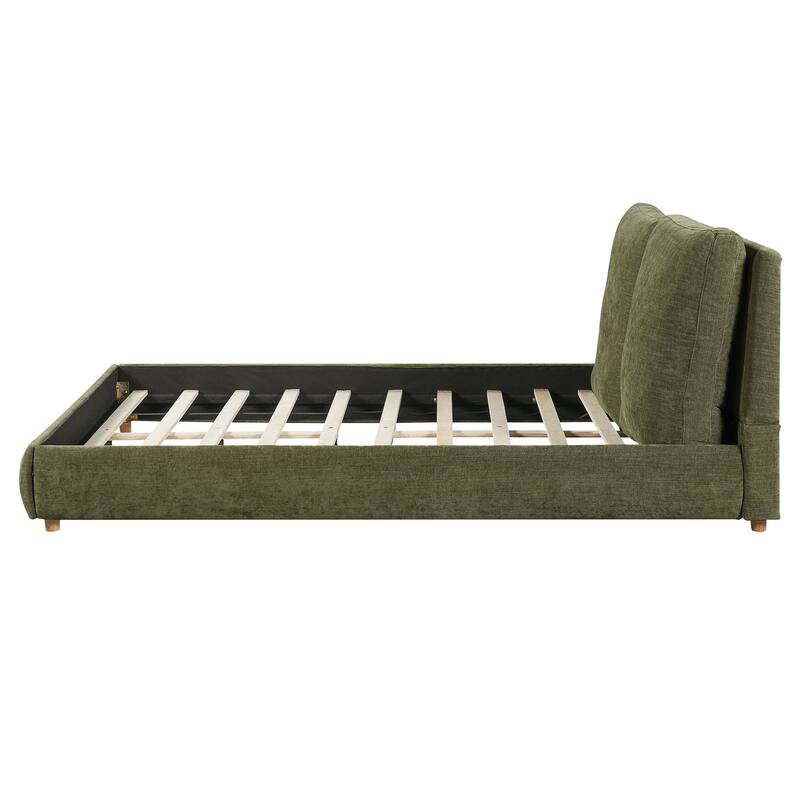 Christopher Knight Home - Charlotte Upholstered Boucle Platform Bed with Removable Pillow Headboard