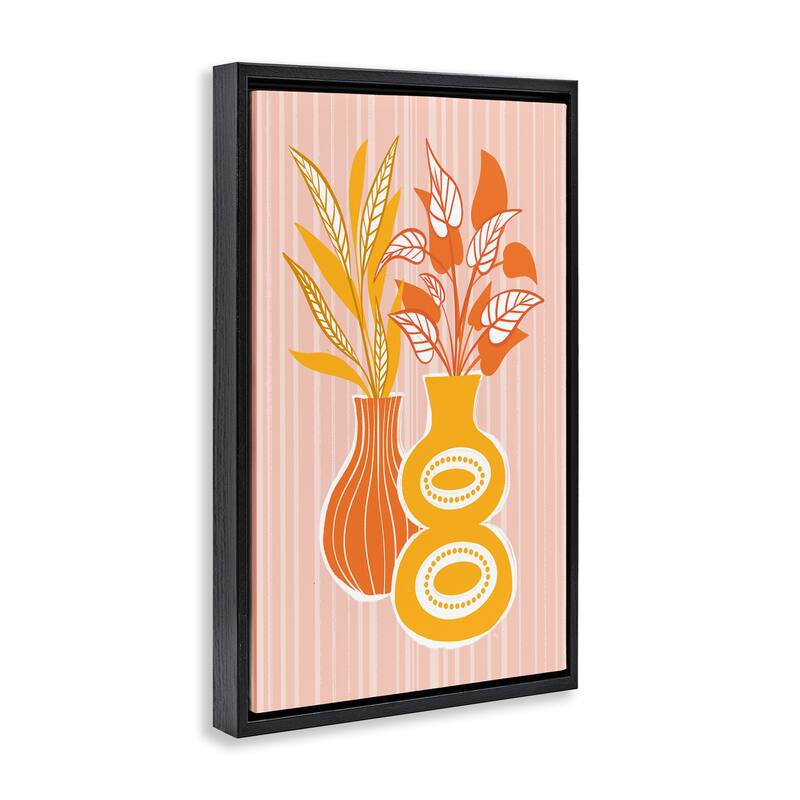 Stupell Orange & Yellow Vases Framed Floater Canvas Wall Art Design By Martina Pavlova
