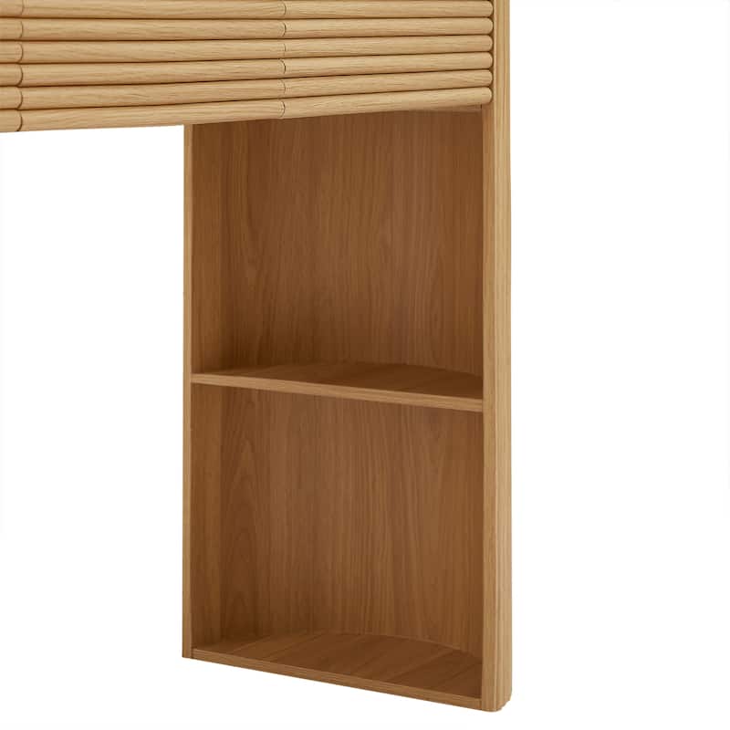 Christopher Knight Home - Maravelle MDF 3 Drawers Console Table with Round Slat Texture and Storage