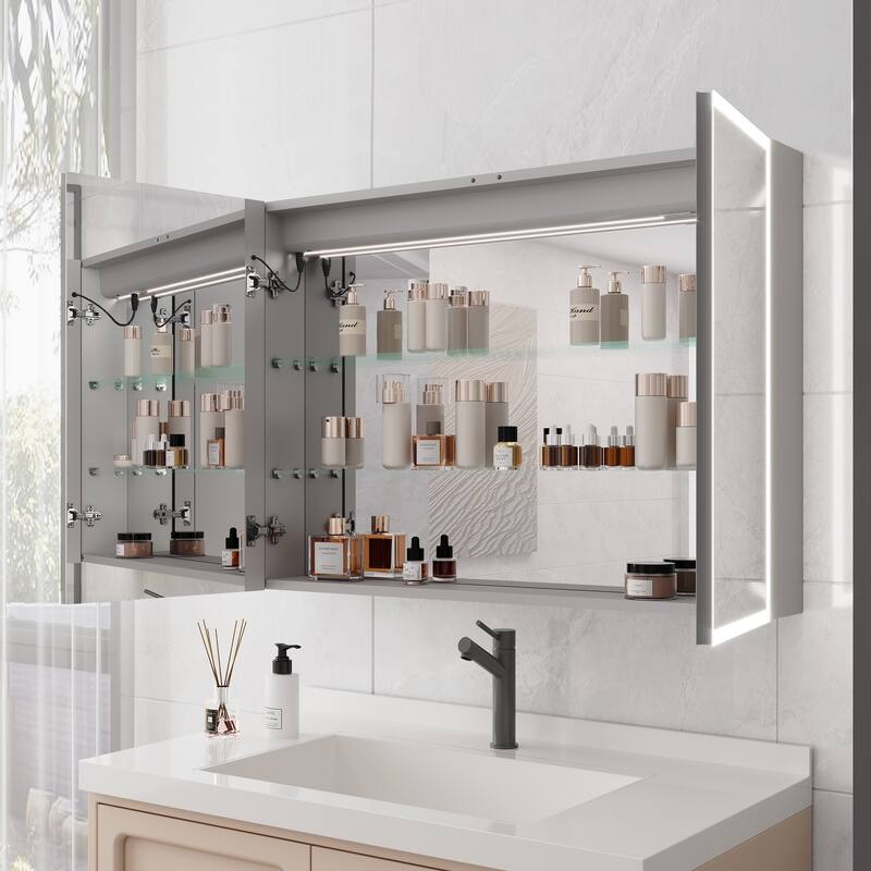 LED Medicine Cabinet with Mirror,Lighted Medicine Cabinet with Defogger, Dimmer,Surface Mount