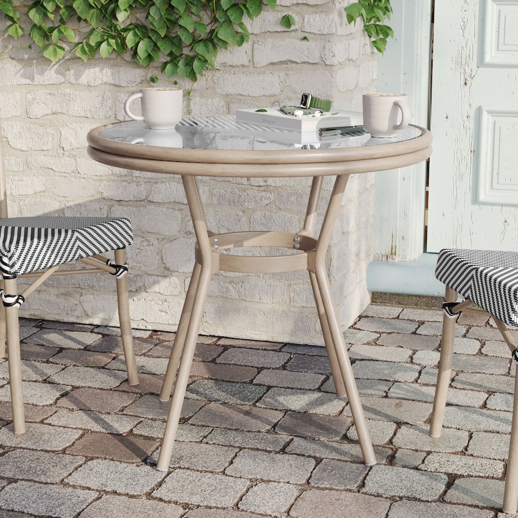 Indoor/Outdoor Commercial Glass Top Bistro Table