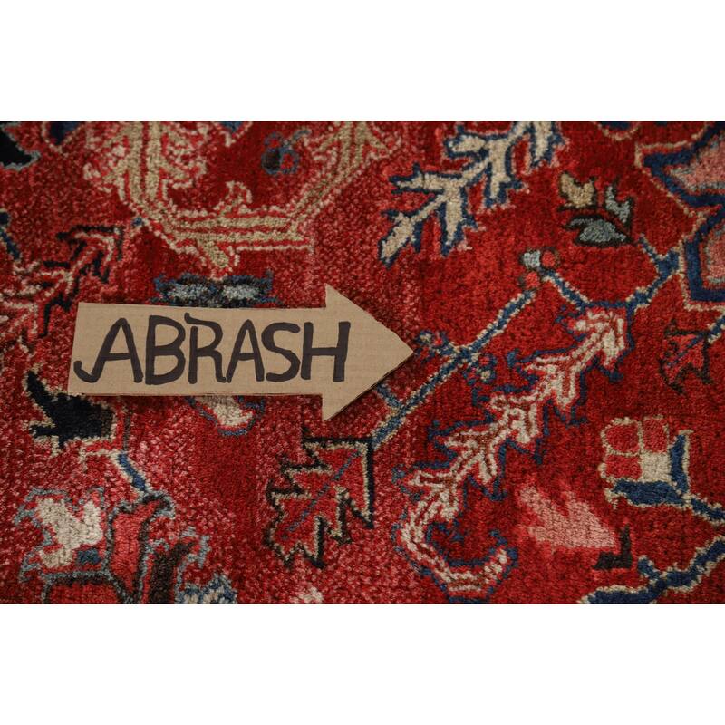 Hand Knotted Oriental 100% Wool Carpet Traditional Medallion Red Heriz (serapi) Area Rug - 11' 10'' X 8' 8''