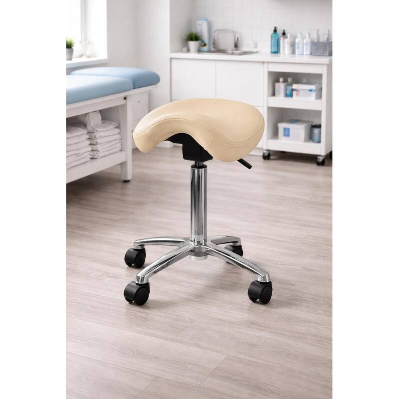 Adjustable Black Firm Saddle Stool Tilt Chair With Wheels Salon Dental Hygienist Rolling Dentist Clinical Hospital Lab
