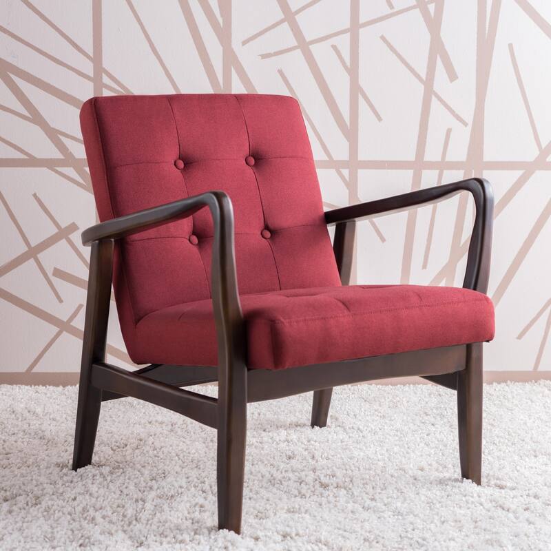 Brayden Mid-Century Fabric Club Chair by Christopher Knight Home - Red