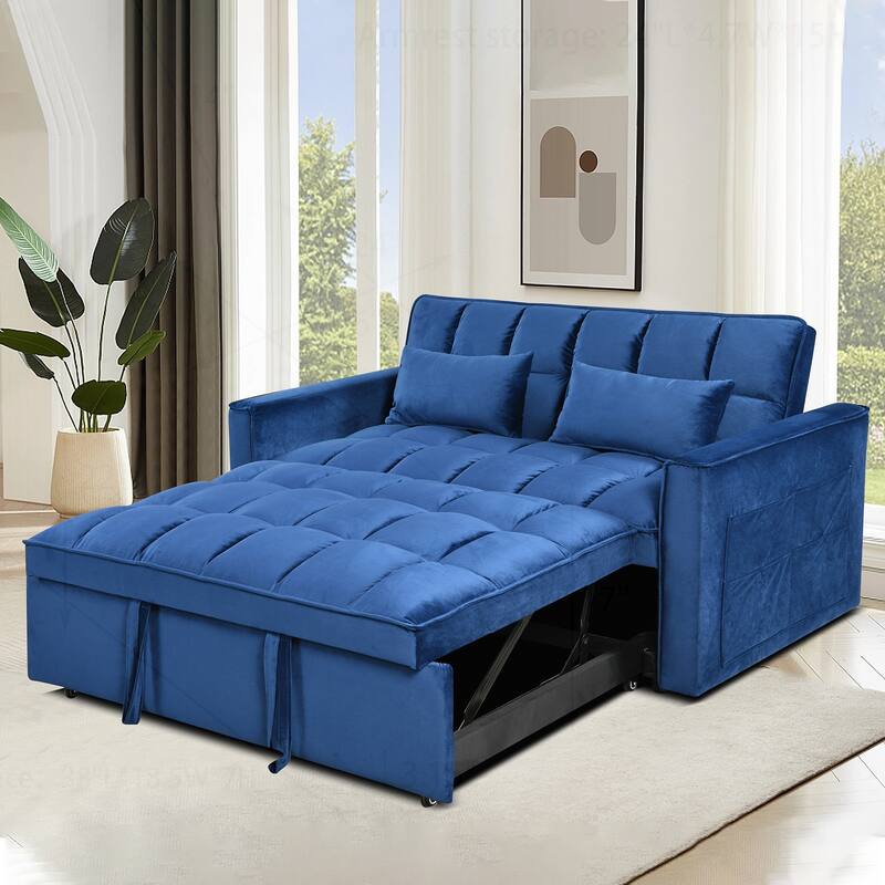 Versatile Convertible Sofa Bed with Reclining Backrest and Extra Pillows for Ultimate Comfort