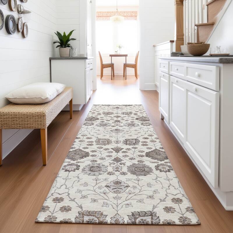Premium Washable Super Soft Traditional Jansen Mayfield Rug - Ivory - 2'3" x 7'6"