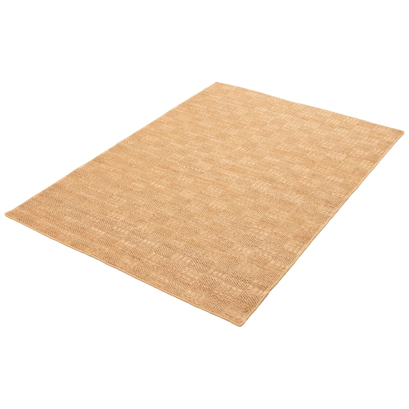 ECARPETGALLERY Flat-Weave Palas Denizli Brown Jute Kilim - 5'5 x 7'4