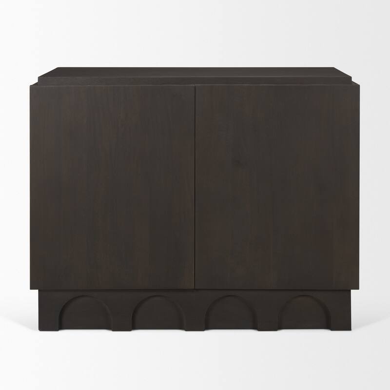 Wagner Dark Brown Wood w/ Arched Design Accent Cabinet