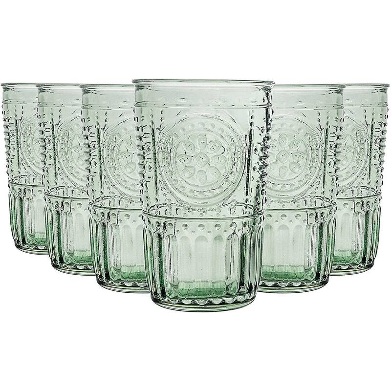 Bormioli Rocco Set of 6 Romantic Glass Victorian Tumblers