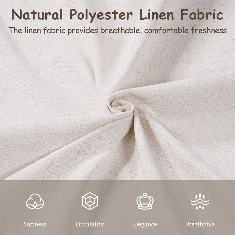 Upholstered Platform Bed Linen Fabric Pillow-back Headboard Wingback Bed Twin Size Beige Bed Frame