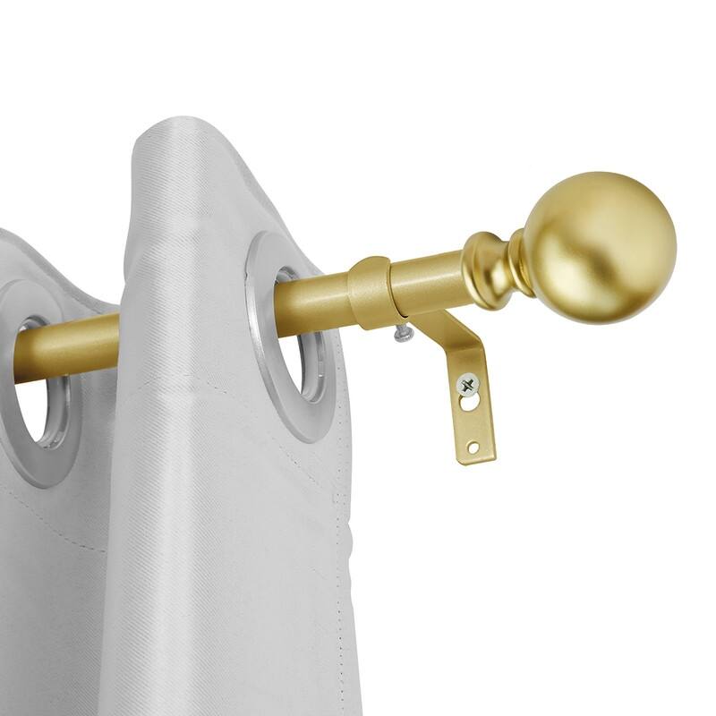 UTOPIA ALLEY 3/4 Inch Curtain Rod - Curtain Rods For Windows 48 to 86 Inch, Adjustable Drapery Rods - Gold Finish - Gold