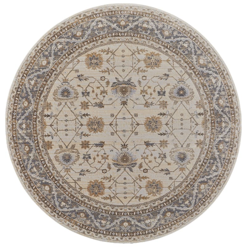Tisu Power Loomed Distressed Geometric Area Rug By HomeRoots - 93' X '93' X '0.39