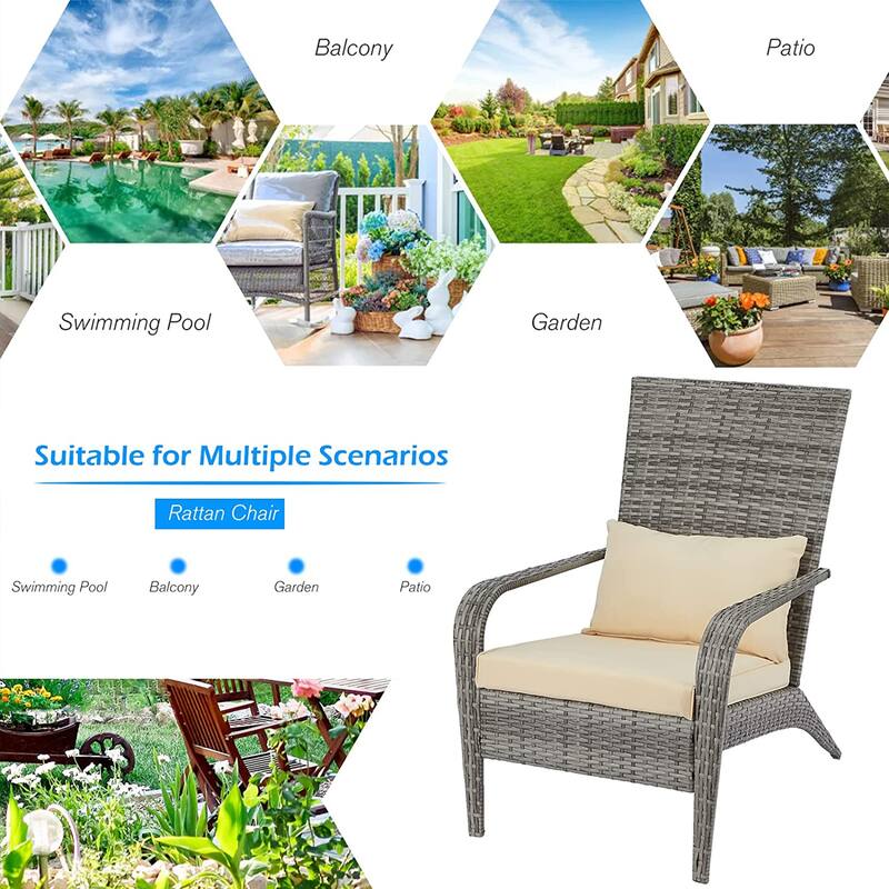 AECOJOY Patio Chairs High Back Wicker Outdoor Dining Chair