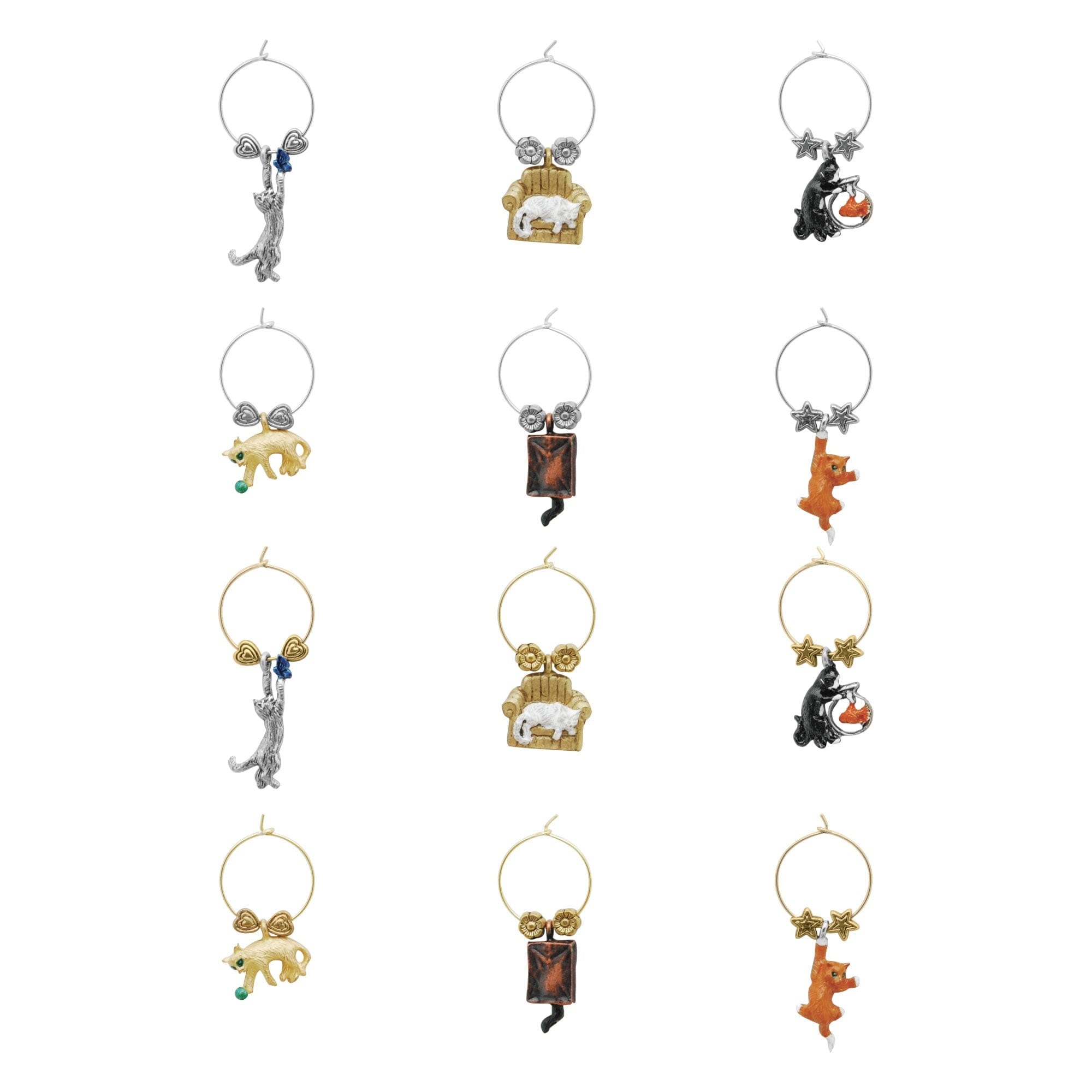 Wine Things 12 Piece Wine Charms Wine Glass Tags Drink Markers for Stem Glasses Wine Tasting Party By The Bay Bed Bath Beyond 35634611
