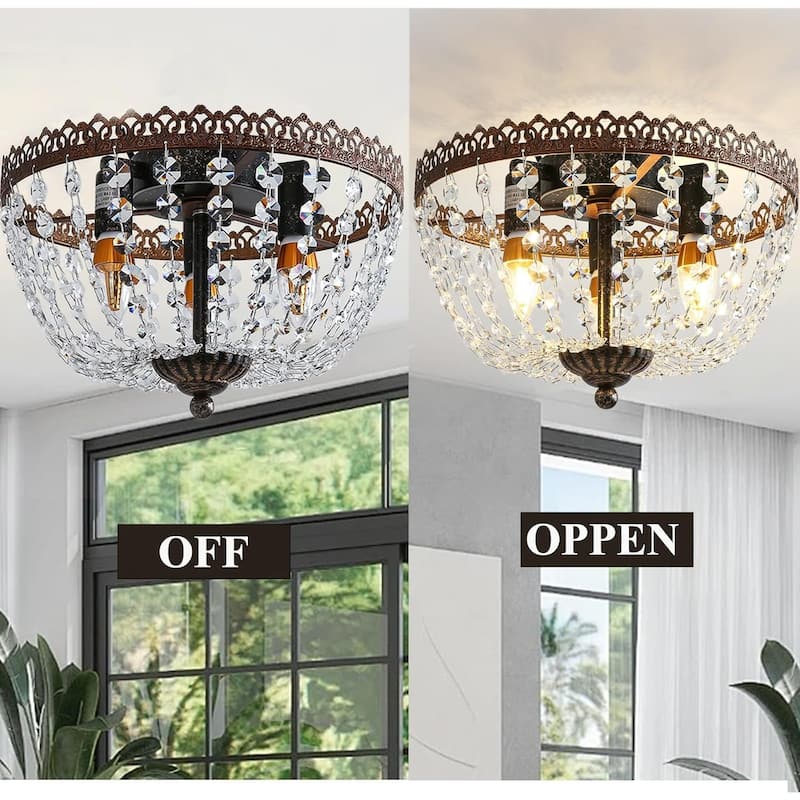 3-lights chandelier light bronze hallway light crystal, metal ceiling light