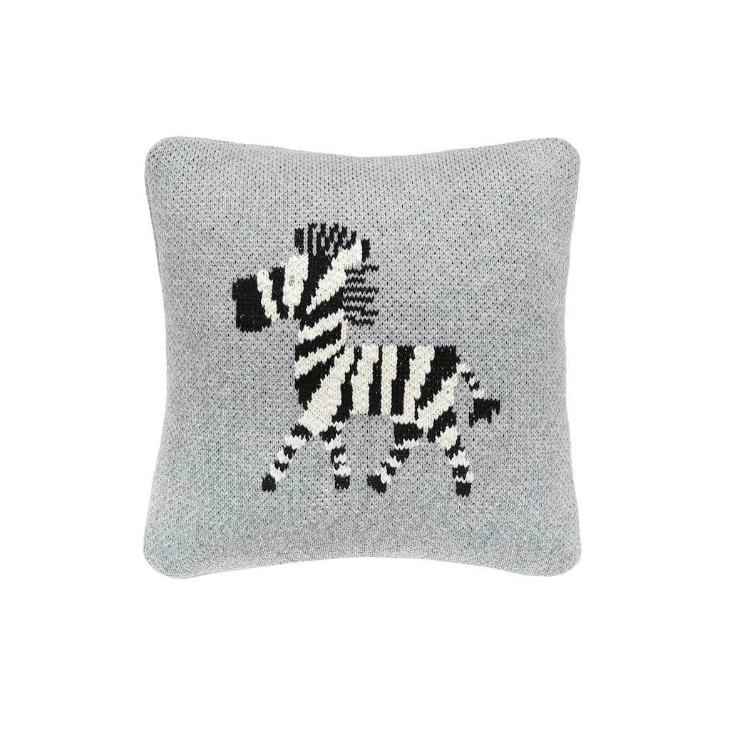 10" x 10" Zebra Knitted Throw Pillow
