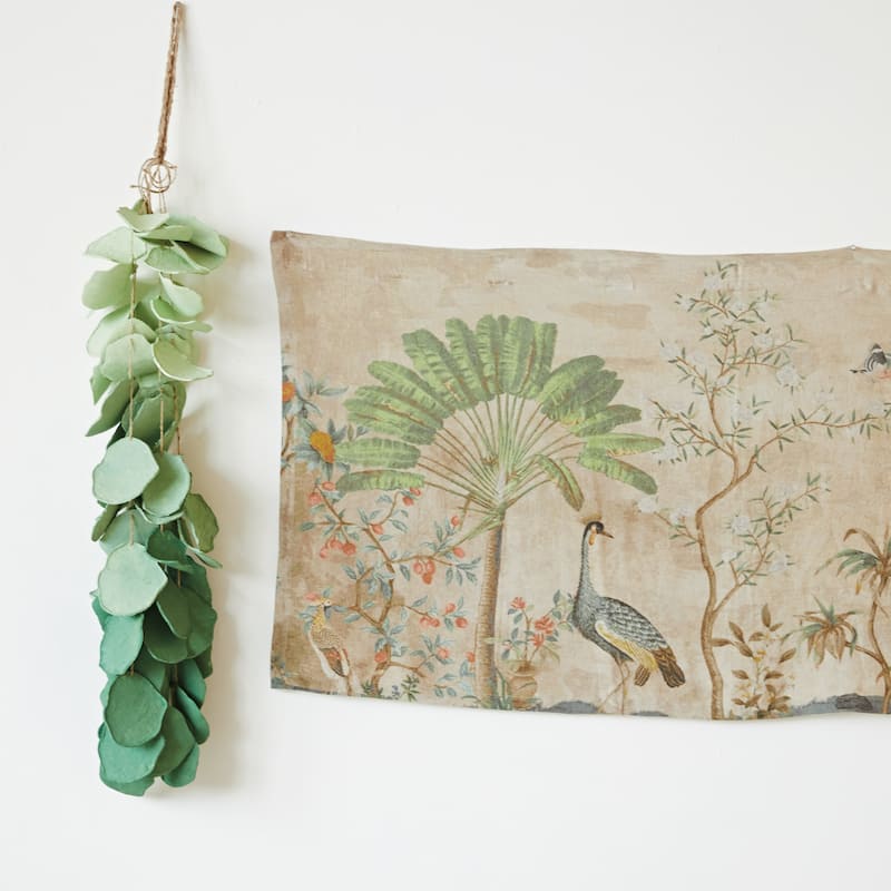 Hand-Painted Paper Mache Eucalyptus Bunch Wall Hanging - 11.0"L x 5.5"W x 53.0"H