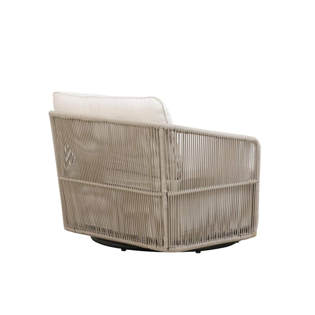 Alpine Teak Wood Modern Swivel Outdoor Arm Chair