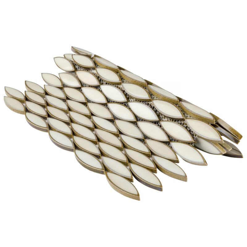 Merola Tile Pescado Glossy Crema 12" x 12-1/2" Porcelain Floor and Wall Tile