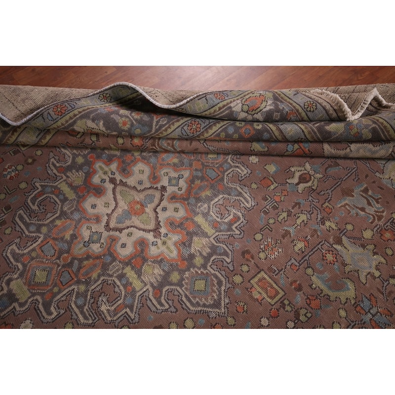 Geometric Tabriz Persian Vintage Area Rug Handmade Wool Carpet - 7'6"x 11'0"