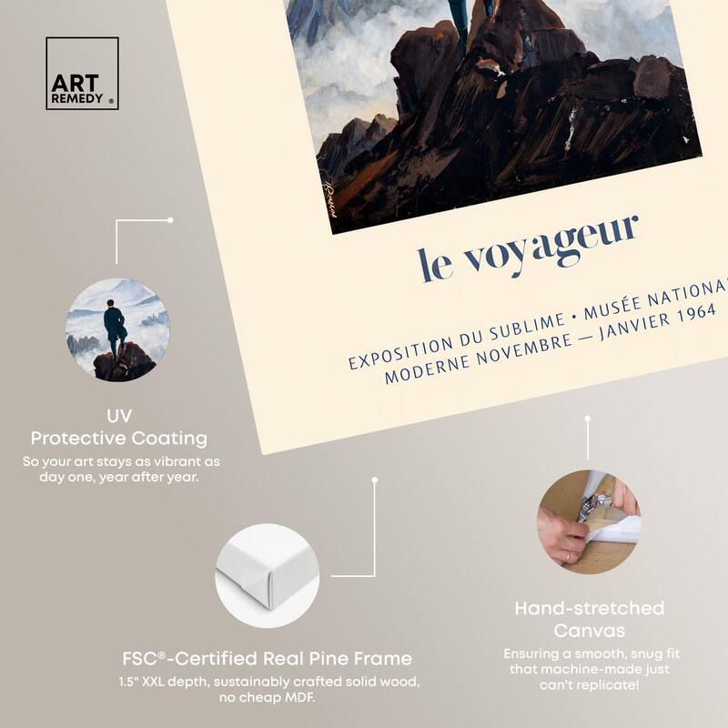Wanderer in a Sea of Mist Canvas by Art Remedy, Gallery Wrapped